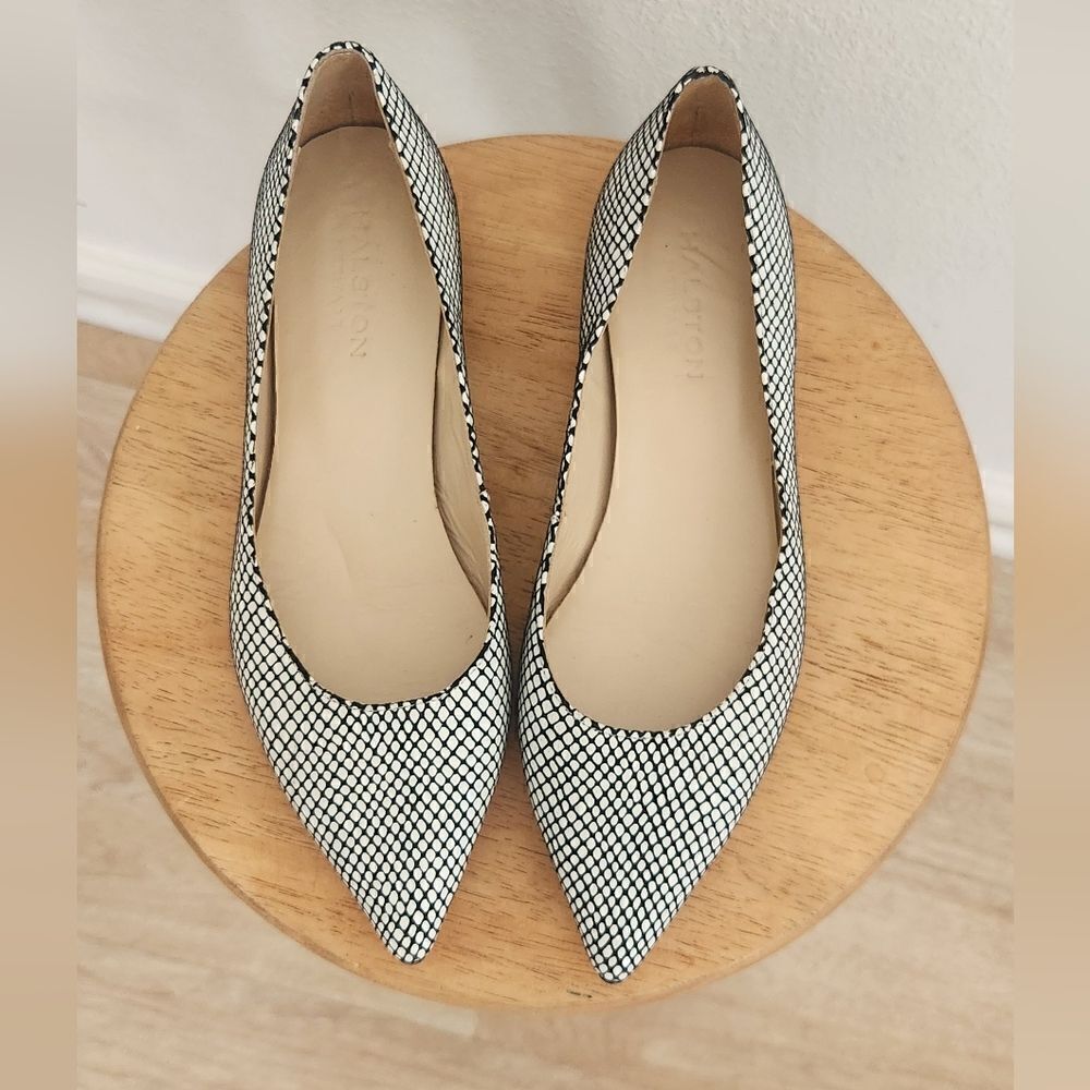 Halston Heritage Snake Leather Flats Size 8